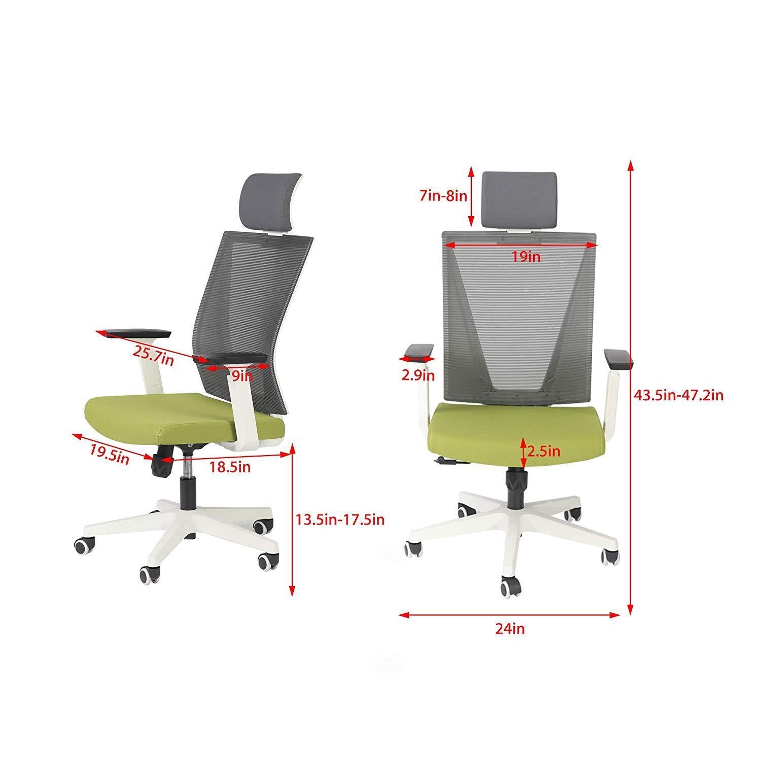 Bosonshop High Back Swivel Chair for Desk with Adjustable Headrest Office Chair Breathable Mesh Ergonomic Desk Chair