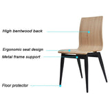 Bosonshop Kitchen & Dining Room Chairs with Bentwood and Metal Legs Set of 4 Oak