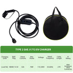 32A 21ft Portable Level 1-2 Electric Vehicle (EV) 110V-240V Charger with NEMA 14-50 Plug For J1772 EVs