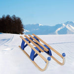 Sled Wooden Foldable For Kids And Adult Outdoor Play With A Pulling Rope 42 inch Weight Capacity, 220lbs