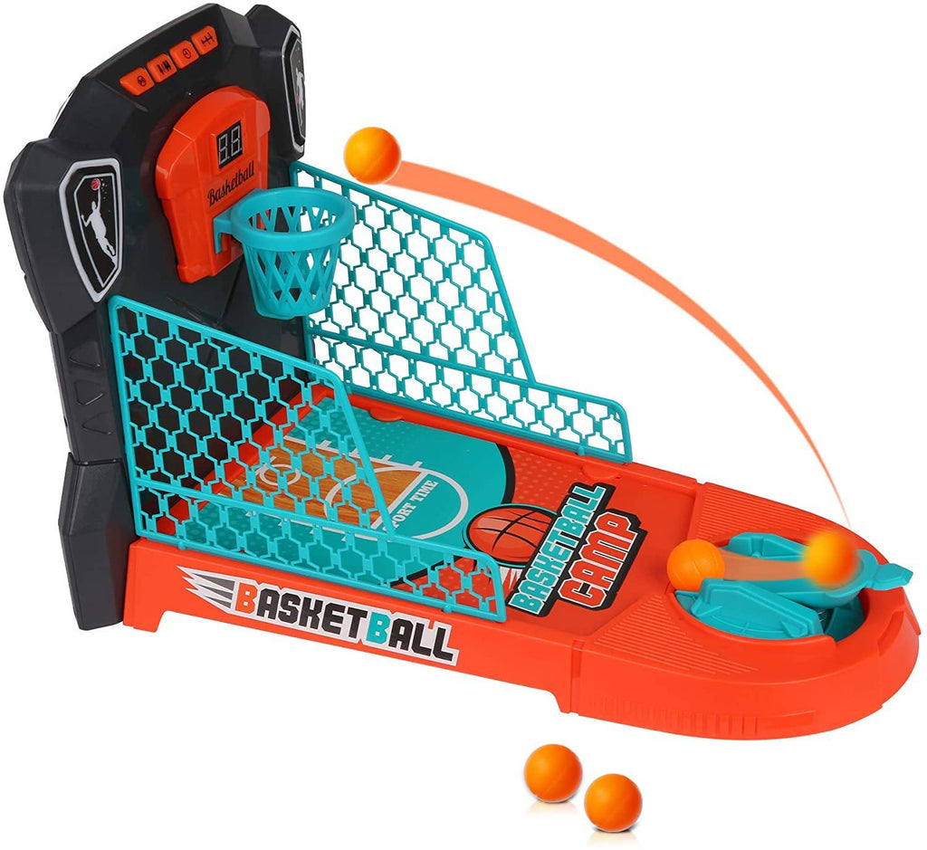 Kids Basketball Shooting Game Desktop Toys with Electronic Scorer and Music and Lights, One or Two Player Table Game Toy