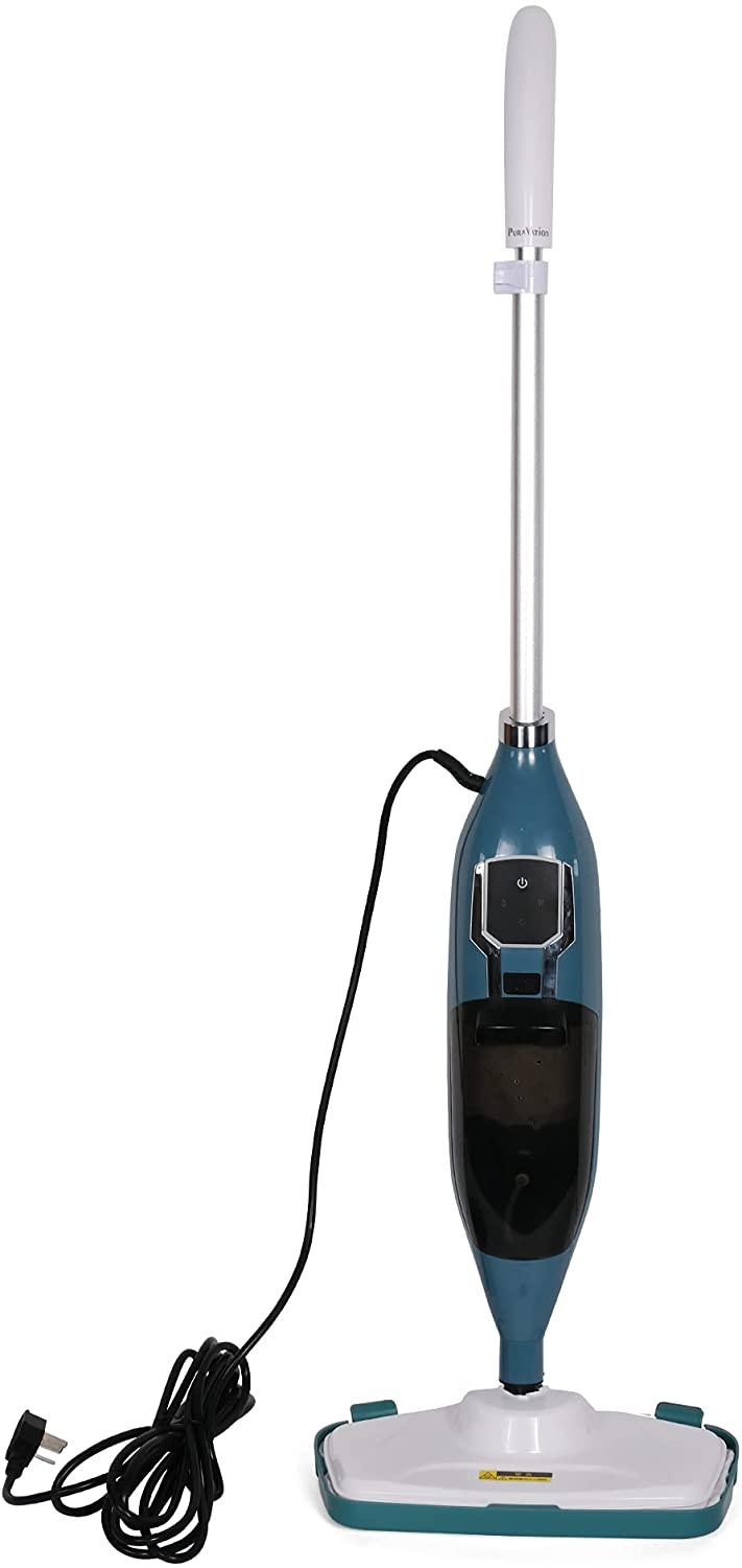 Steam Mop with 3 Steam Levels Hard Floor Cleaner, Adjustable Steamer with 550ml Water Tank and 2 Microfiber Pads