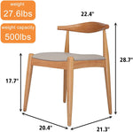 2PCs Dining Chairs, Mid-Century Side Modern Chairs with Faux Leather Cushion & Curved Backrest Low-Back Dining Chairs - Bosonshop