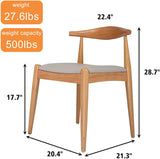 2PCs Dining Chairs, Mid-Century Side Modern Chairs with Faux Leather Cushion & Curved Backrest Low-Back Dining Chairs - Bosonshop