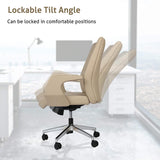 Executive Office Chair Ergonomic Leather Home Office Chair Comfortable Adjustable Lock Position Desk Chair - Bosonshop
