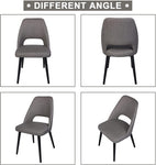 Set of 2 Modern Dining Room Chairs Heavy Duty Leather Chair with Upholstered Vinyl Seat, Grey - Bosonshop