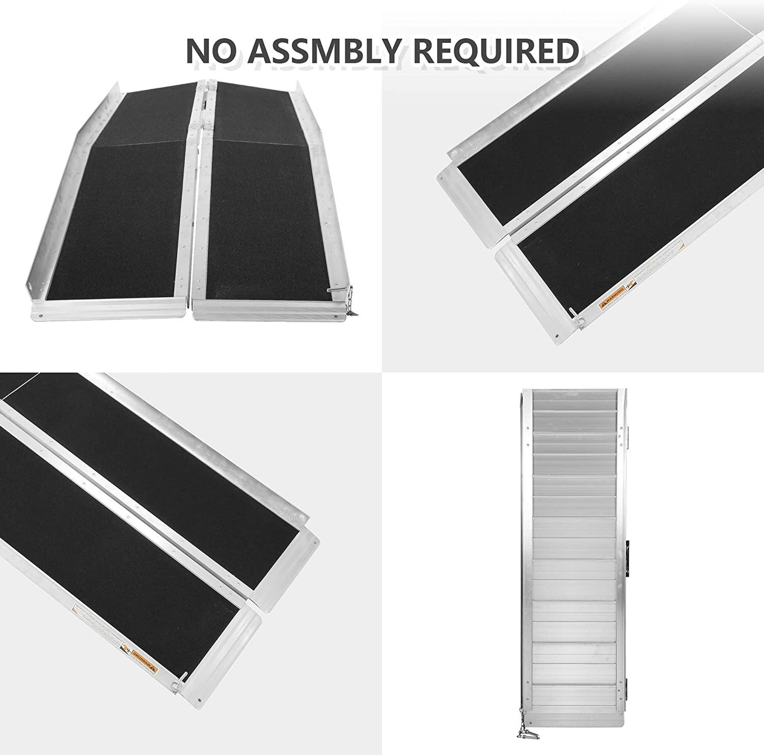 Portable Wheelchair Ramp 6Ft, Add to Your Independence, 600 LBS Capacity, Folding Aluminum Alloy Ramp - Bosonshop