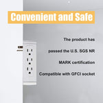 Socket Shelf Outlet 2 Pack Surge Protector Extender Wall plug with USB A+C Ports(3.4A Total), 8 AC Outlets - Bosonshop