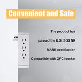 Socket Shelf Outlet 2 Pack Surge Protector Extender Wall plug with USB A+C Ports(3.4A Total), 8 AC Outlets - Bosonshop