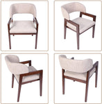 Mid Century Modern Accent Chairs Wood Frame Upholstered Armchair for Living Room, Kitchen, Bedroom - Bosonshop