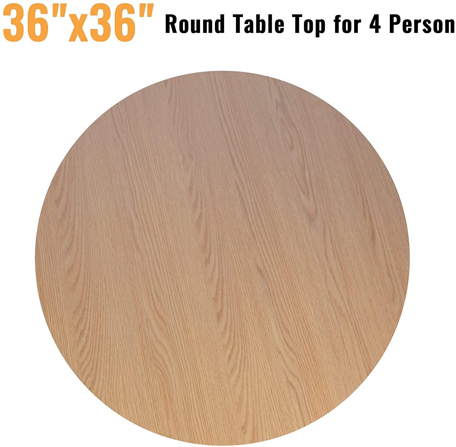 36" Round Dining Table Mid Century Modern Dining Table with Solid Metal Legs for Cafe/Bar, Kitchen, Dining, Office - Bosonshop