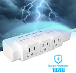 3 Outlets Extender Rotating Power Strip Surge Protector with 4 USB Ports and 6ft Heavy Duty Extension Cord Wall Mount for Home Office - Bosonshop