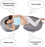 C-Shape Full Body Pillow 55 Inch Maternity Pillow with Washable Velvet Cover Nursing Support Cushion, Support for Back - Bosonshop