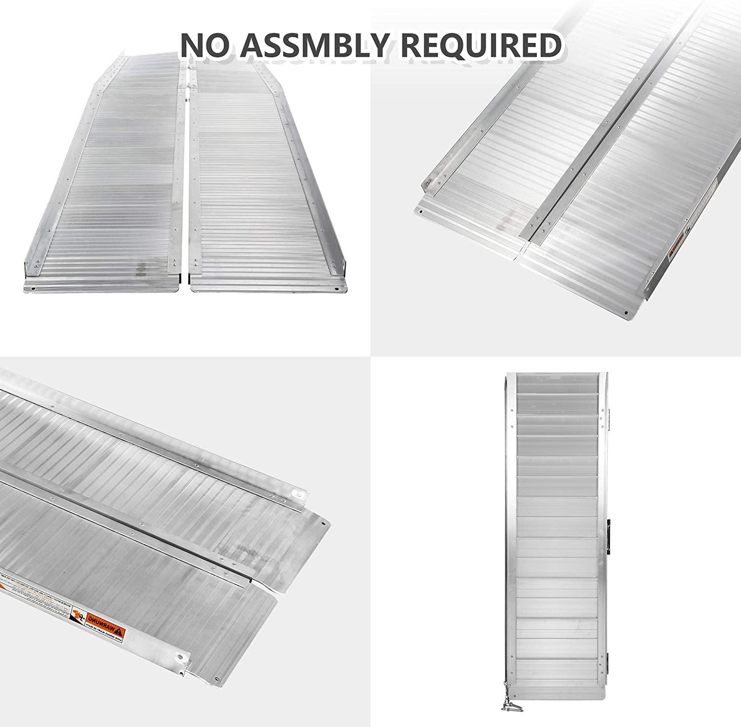 Portable Wheelchair Ramp 10Ft, Add to Your Independence, 600 LBS Capacity, Folding Aluminum Alloy Ramp - Bosonshop