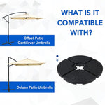 4 Pcs Patio Cantilever Offset Umbrella Base Weight Sand Patio Umbrella Circular Base Stand w/Carry Handles - Bosonshop