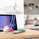 3 Outlets Extender Rotating Power Strip Surge Protector with 4 USB Ports and 6ft Heavy Duty Extension Cord Wall Mount for Home Office - Bosonshop