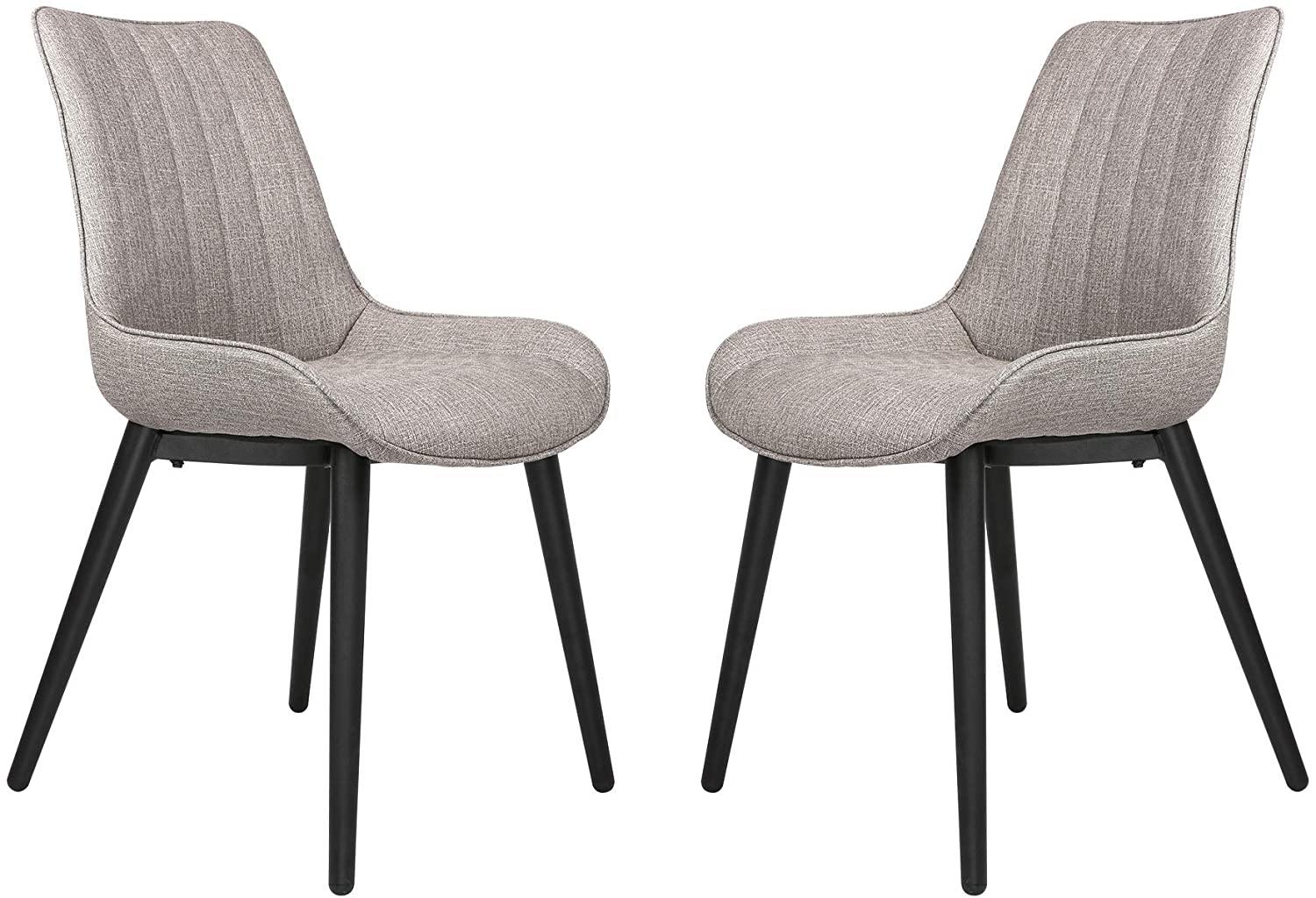 2 Set Modern Accent Chairs with Soft Foam Cushion, Comfortable and Easy to Clean, Curved Ergonomic Design, Dining Room Chair - Bosonshop