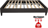 14 Inch Upholstered Platform Bed Frame Mattress Foundation with Wood Slat Support No Box Spring Needed Dark Gray (Full) - Bosonshop