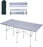 6 Ft Portable Folding Lightweight Aluminum Camping Picnic Table, Compact Outdoor Table with Carry Bag - Bosonshop