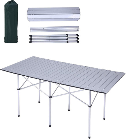 6 Ft Portable Folding Lightweight Aluminum Camping Picnic Table, Compact Outdoor Table with Carry Bag - Bosonshop