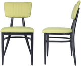 Mid-Century Set of 2 Modern Dining Room Chair with Cushion Metal Frame Classy Kitchen Side Chair for Pub Coffee Shop Bistro, Green - Bosonshop