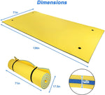 11.5' x 6' 3 Layer Island Floating Water Pad Foam Roll-Up Pool Floating Water Mat Pad for Lake - Bosonshop