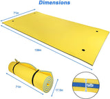 11.5' x 6' 3 Layer Island Floating Water Pad Foam Roll-Up Pool Floating Water Mat Pad for Lake - Bosonshop