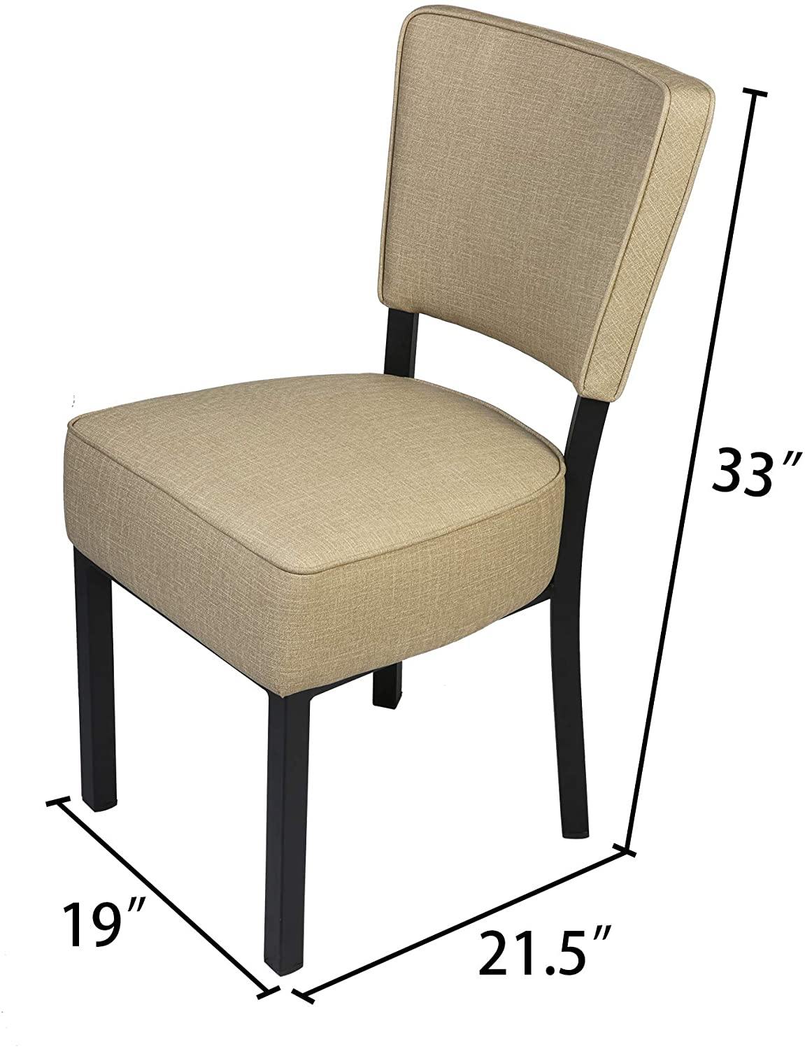 Set of 2 Classic Dining Chair, Modern Style Family Leisure Chair with Stainless Steel Legs, PU Leather Mid Back Side Chair - Bosonshop
