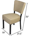 Set of 2 Classic Dining Chair, Modern Style Family Leisure Chair with Stainless Steel Legs, PU Leather Mid Back Side Chair - Bosonshop