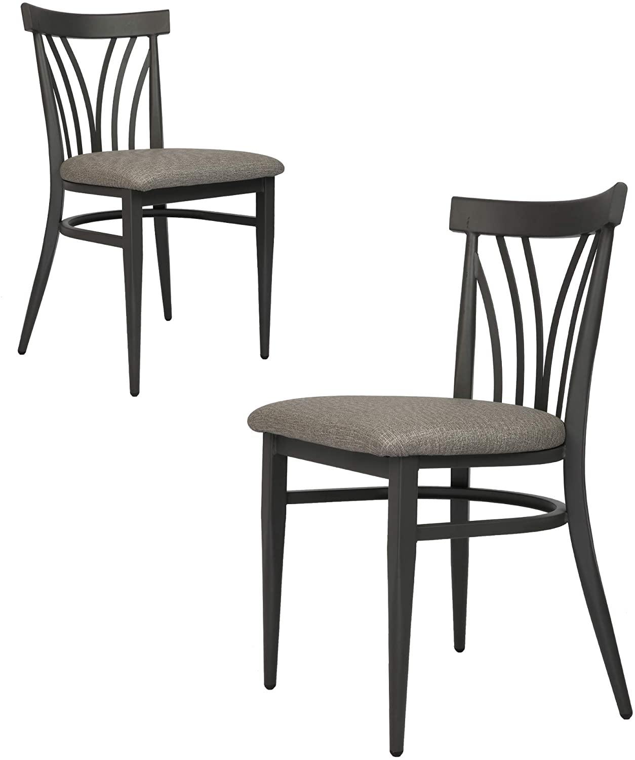 Mid-Century Modern Dining Room Chair Set of 2 with Ergonomic Curved Back Metal Frame Classy Kitchen Side Chair Fully - Bosonshop