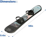 Snowboard for Kids Beginners - Adjustable Step-in Bindings Winter Sport Ski Snow Board - 50 inches Length + Ages 5 to 18 + Weight Limit 120 lbs - Bosonshop
