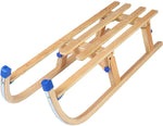 Sled Wooden Foldable For Kids And Adult Outdoor Play With A Pulling Rope 42 inch Weight Capacity With Blue Bracket, 220lbs - Bosonshop