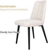 Modern Dining Chairs Set of 2 with Soft Foam Cushion, Comfortable and Easy to Clean Leather Side Chair, Durable Restaurant Chair - Bosonshop