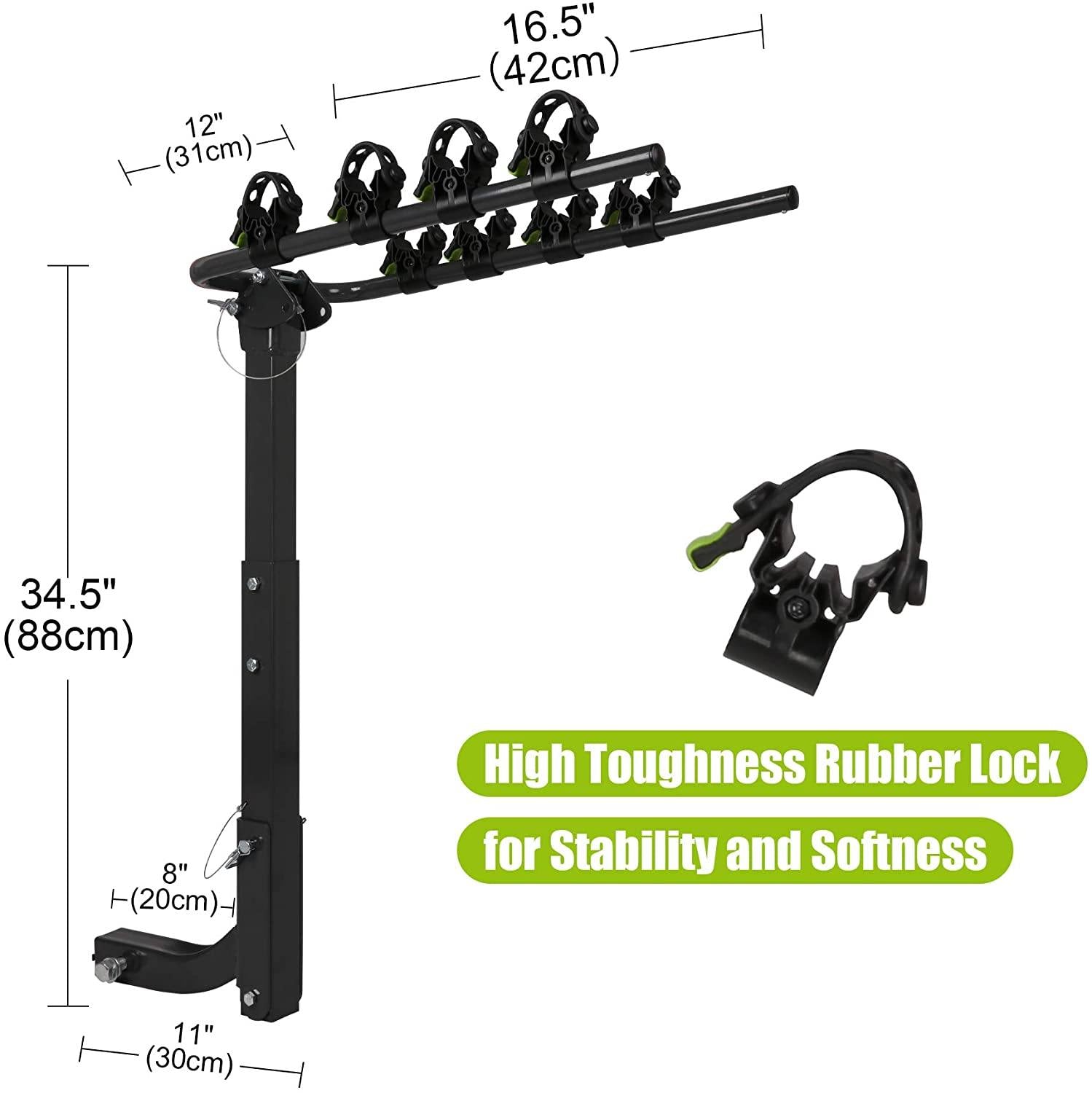 4 Bike Rack Hitch Mount Folding Bicycle Carrier 2" Receiver Car SUVs & Minivans - Bosonshop