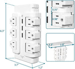 Power Strip Tower 6 Outlets 3 Usb with Removable Shelf Wall Mount for Home Office
