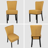 Set of 2 Upholstered Dining Chairs PU Leather Dining Room Side Chairs - Bosonshop