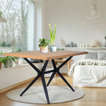 48" x 30" Dining Table Mid Century Modern Dining Table for 4 Person,w/Solid Metal Legs for Cafe Bar Balcony Home, - Bosonshop