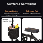 Adjustable Steerable Knee Scooter Suitable for Outdoor Indoor Foldable Knee Scooter with Shock Absorber for Adults with Foot/Ankle Injuries (Black)