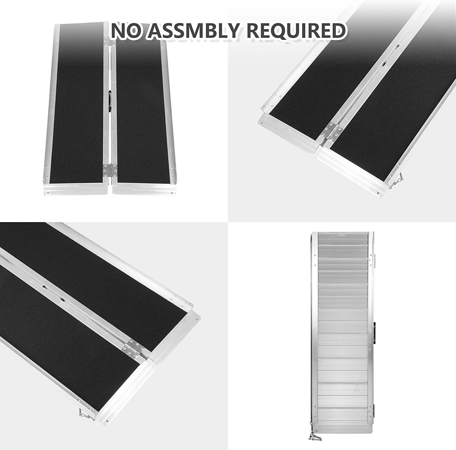 4Ft Portable Wheelchair Ramp Aluminum(26.5LBS), Lightweight And Easy To Transport, Single Fold Wheelchair Ramps, For Doorways, Stairs, Porch - Bosonshop