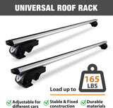 54'' Universal Roof Rack Crossbars with Locks Adjustable Aluminum Cargo Carrier for Ski Snowboard Rooftop Cargo Carrier Bag Bike Luggage Kayak Fit for Cars with Side Rails