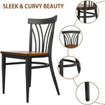 Modern Industrial Kitchen Dining Chairs Set of 2 - Bosonshop