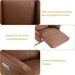Power Recliner Lounge Chair Single - Swivel Leather Electric Recliner Adjustable Headrest Footrest Lumbar Support Zero Gravity Brown