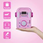 Children's Karaoke Speaker Kids Jukebox with Microphone - Portable Mini Machine for Singing Songs - for Indoor and Outdoor, Pink - Bosonshop