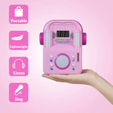 Children's Karaoke Speaker Kids Jukebox with Microphone - Portable Mini Machine for Singing Songs - for Indoor and Outdoor, Pink - Bosonshop