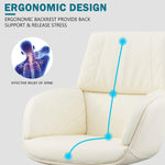 Ergonomic Office Chair PU Leather Upholstered Swivel Chair with Thick Padding Armrest Lumbor Support Adjustable Desk Chair Task Home Office Chair - Bosonshop