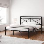 14" Metal Platform Bed Bed Frame and Headboard with Frosted Iron Frame, Under Bed Storage, Noise Free, No Box Spring Needed - Bosonshop