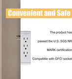Socket Shelf Outlet-2 Pack Surge Protector Extender Multiple Outlet Wall Plug with USB A+C Ports(3.4A Total), 6 AC Outlets, Removable Outlet Shelf - Bosonshop
