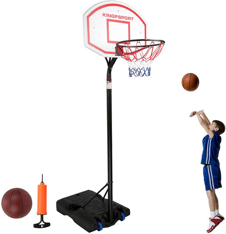 Basketball Hoop for Kids and Family Indoor and Outdoor Portable Basketball Goal System Height Adjustable 8.6ft-10ft - Bosonshop