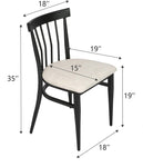 Modern Metal Dining Chairs Set of 2, Industrial Side Upholstered Chair with PU Leather Seat & Vintage Back, Beige - Bosonshop