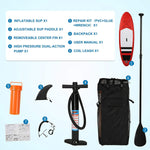 9' Inflatable Stand Up SUP Paddleboards with Accessories & Backpack Leash Double Action Hand Pump Repair Kit for Youth & Adult - Bosonshop